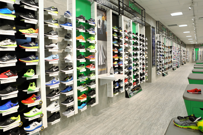 Mur de souliers © Sportium