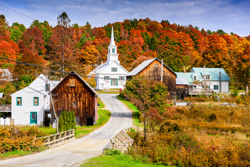 Village du Vermont en automne  Shutterstock - Sean Pavone